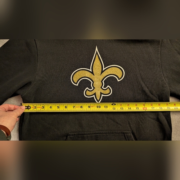 New Orleans Saints Fanatics NFL Black Hoodie Size Medium Cotton Polyester Blend - Picture 6 of 14